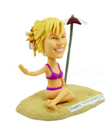 bikini sexy girl on the sands personalised bobblehead