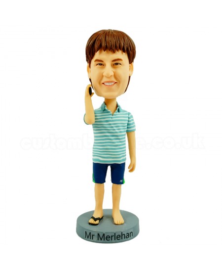 casual man in striped tops customised bobblehead