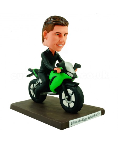 charming personalised motorcyclist bobblehead