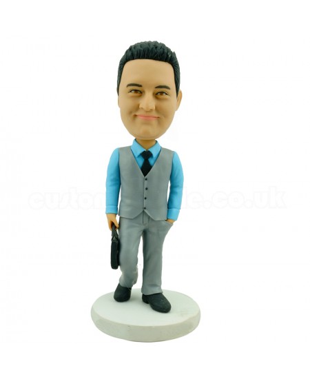 custom bobblehead business man in weskit