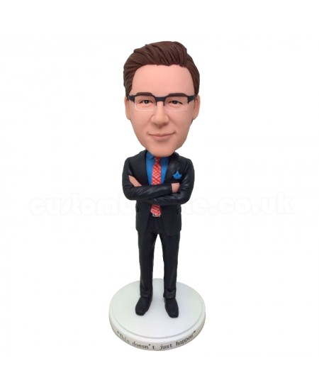 custom bobblehead holding hands against heart