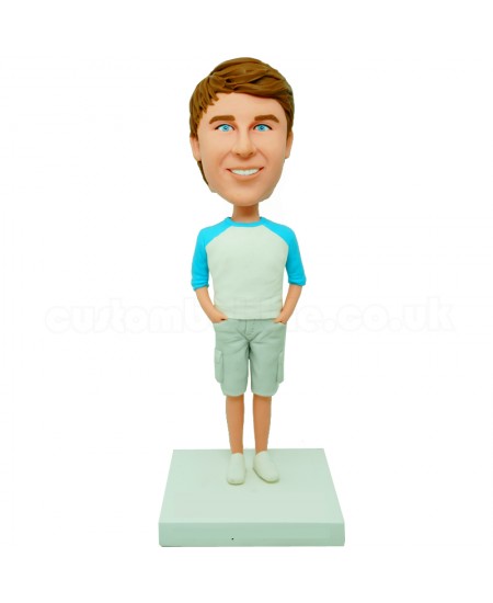 custom casual man wear shorts bobble head