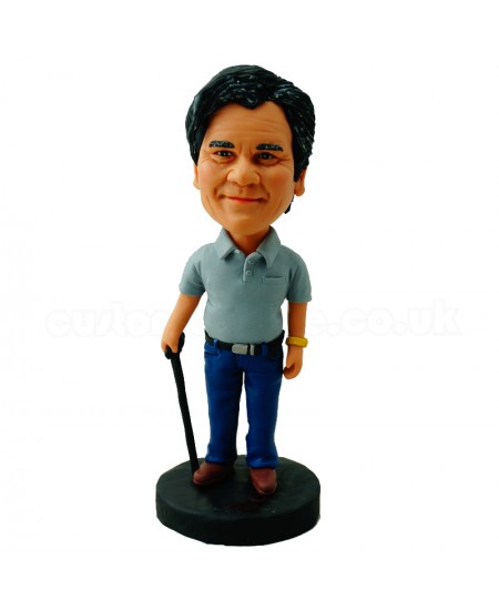custom casual man with a crutch