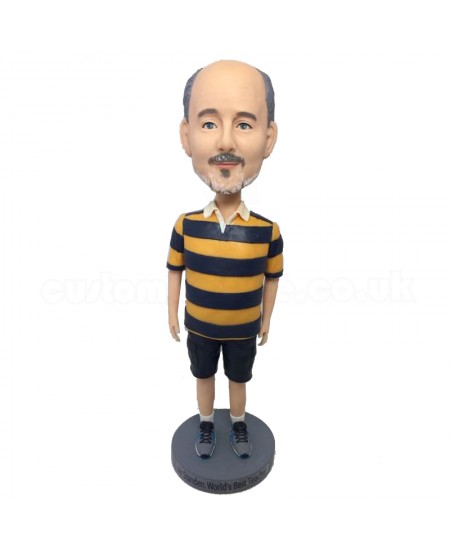 custom casual old man in stripe shirt