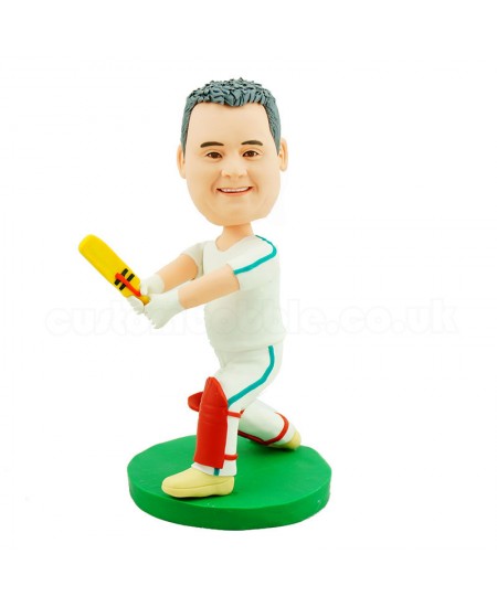 custom cricket player waving a bricket bat