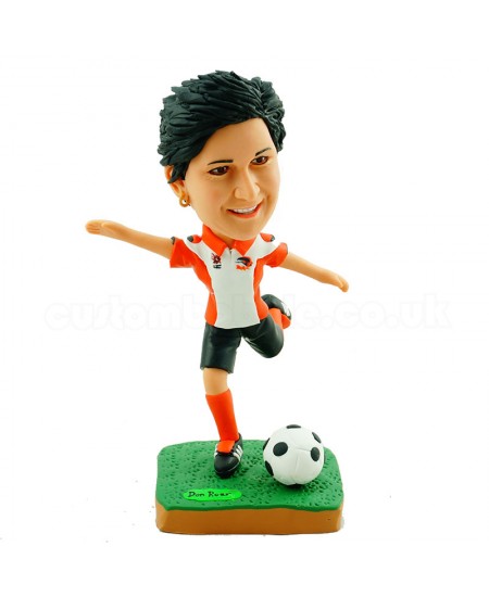 custom female soccer player bobble-head
