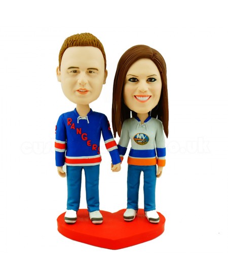 custom hocky couple bobblehead
