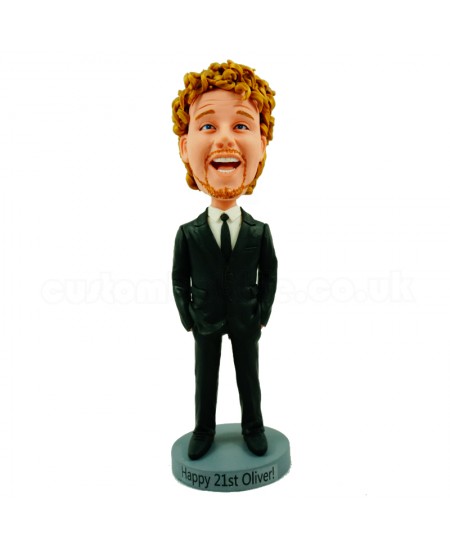 custom male colleague bobble head doll
