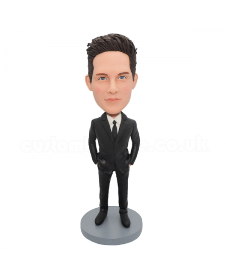 customised bobblehead smart man in formal suit