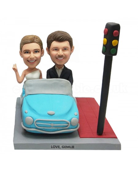custom convertible car couple bobblehead