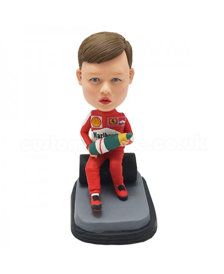 custom racing boy bobblehead
