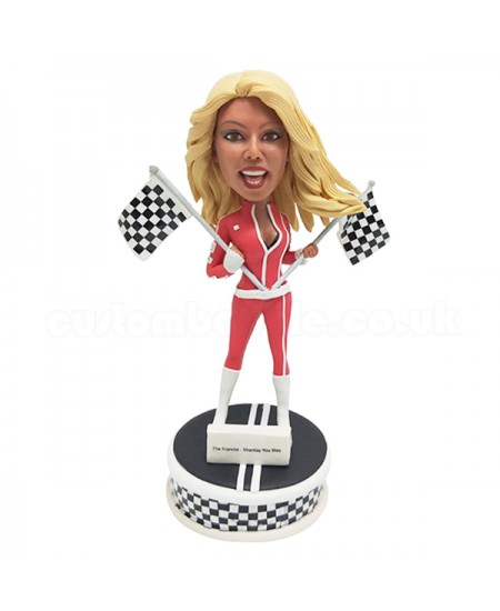 custom sexy racing girl bobblehead