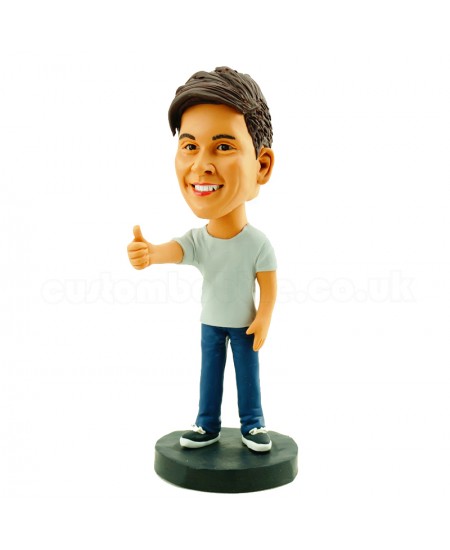 customised casual man raising a thumb