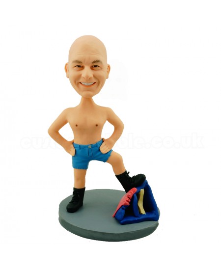 customised casual naked man bobblehead doll