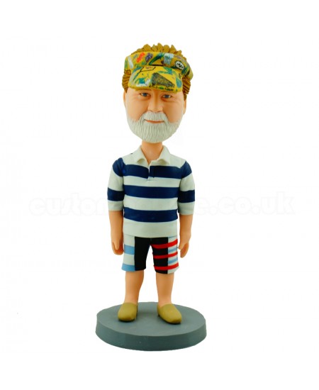 customised casual old male bobblehead