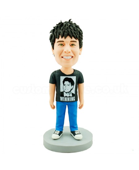 customised causal man bobble head doll