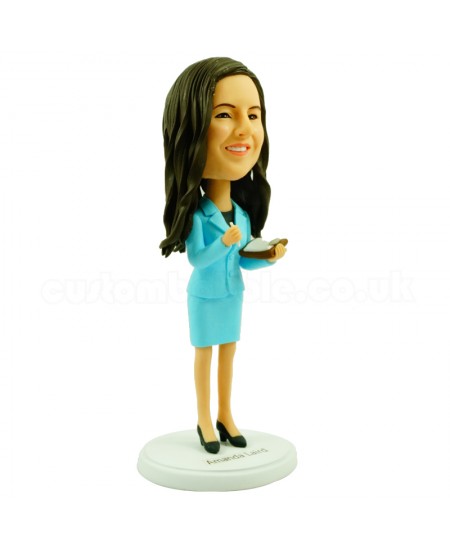 customised female colleague bobblehead