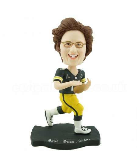 customised football female player bobblehead