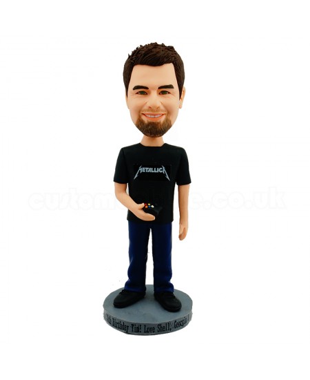 customised game player with remote bobblehead