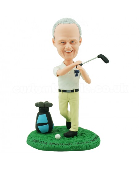 customised golfer swing a stick bobblehead