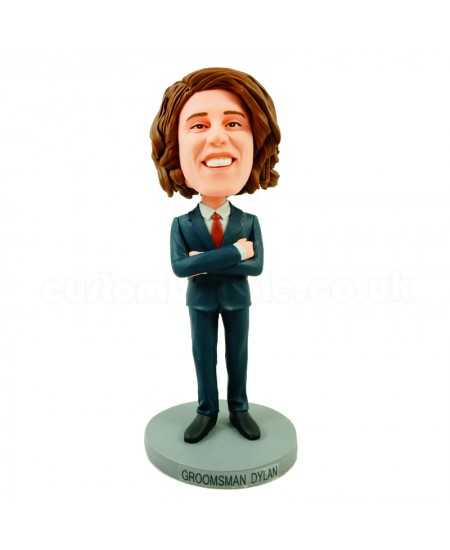 customised groomsman bobble head doll