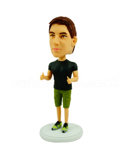 customised muscle men raised both thumb bobblehead