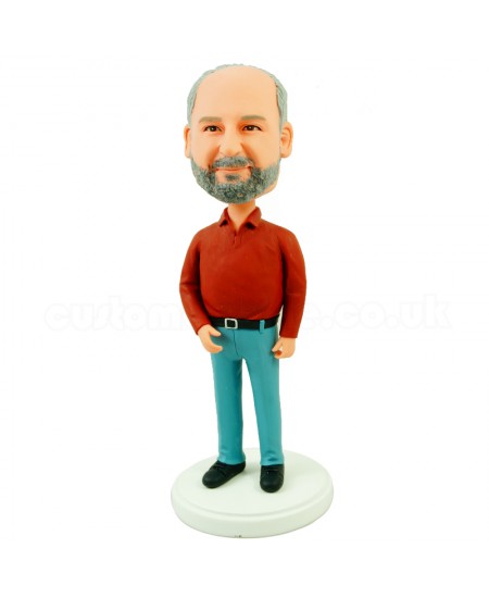 customised old man in red bobblehead