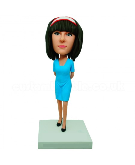customised one piece dress lady bobblehead