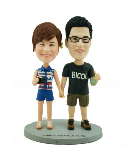 customised photographer couple bobblehead