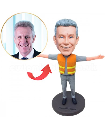 customised construction worker bobblehead