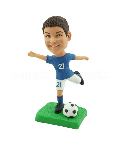 customized soccer kid bobblehead