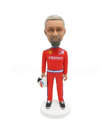 customized racing driver bobblehead