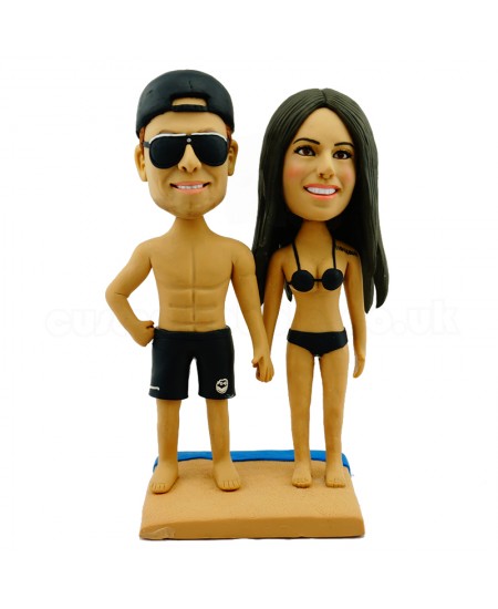 personalised bikini couple sandbeach bobblehead