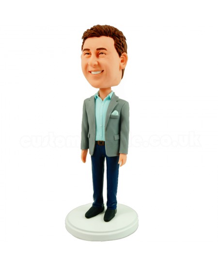 personalised boss bobblehead in a casual suit