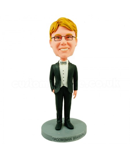personalised bow tie groomsman bobblehead