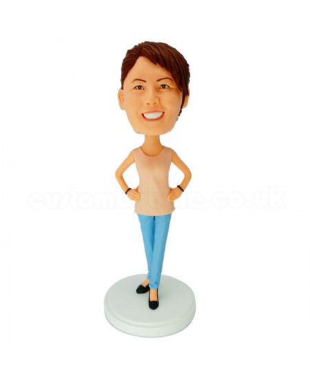 personalised casual female bobblehead