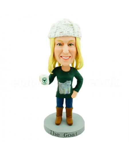 personalised casual girl carrying a cup