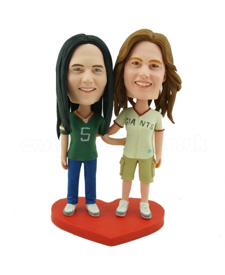 personalised couple football fans bobbleheads