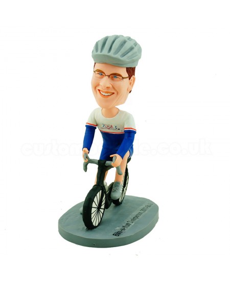 personalised cyclist bobble head doll