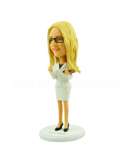 personalised female colleague bobblehead