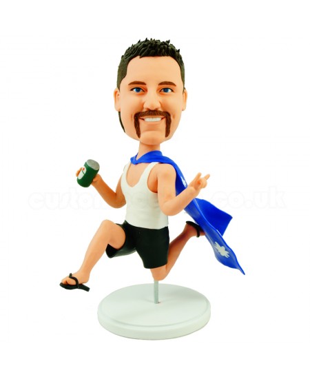 personalised funny man in the national flag bobblehead