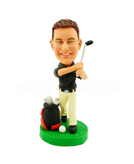 personalised golfer bobble head doll