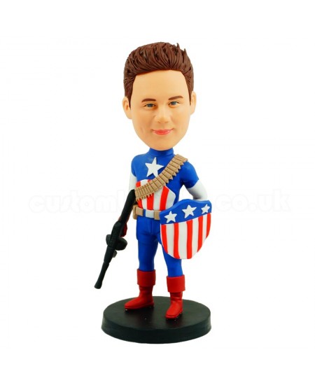 personalised kid captain american bobblehead