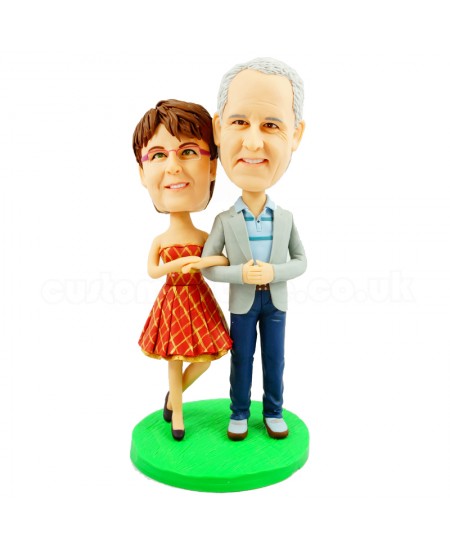 personalised old couple anniversary bobblehead