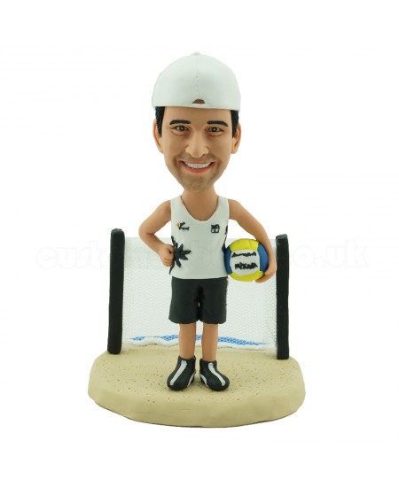 personalised sandbeach volleyball bobble head