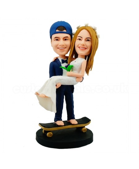 personalised skateboard couple bobblehead