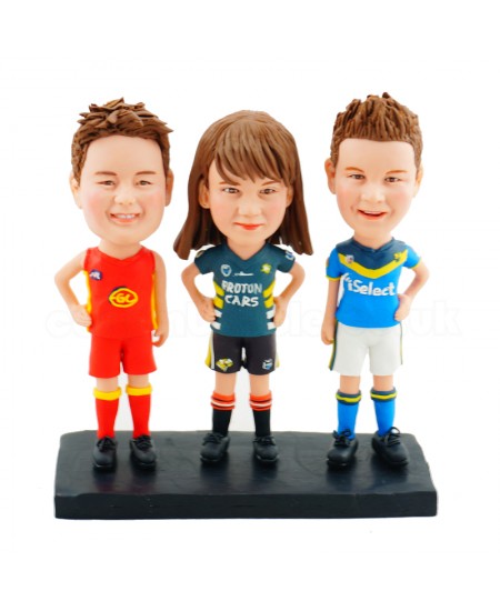 personalised three athletes bobblehead