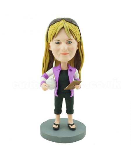 personalised volleyball coach bobble head doll