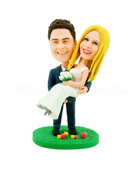 personalised wedding bobblehead cake topper