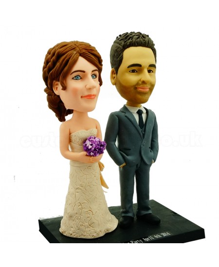 personalised wedding bobbleheads cake topper